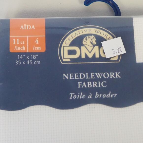 Vintage Cross Stitch Fabric Lot (set of 4) Cotton White 11 Count AIDA Needlework - Picture 6 of 10